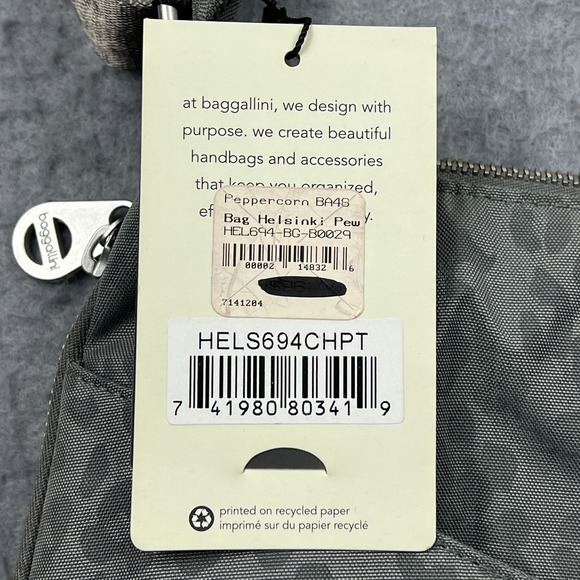 Baggallini Helsinki Bag Large Pewter Animal Print Crossbody Shoulder Travel Hobo - Picture 3 of 13